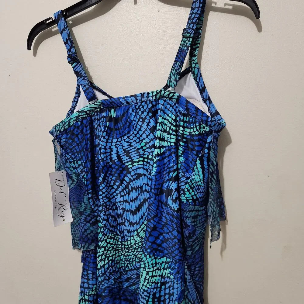 Del Raya Tankini Top Size 10 Blue Layered - Picture 4 of 12